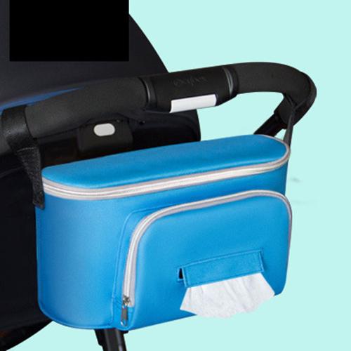 Pushchair Buggy Organiser Bag Stroller Storage Wipes Cup Holder Shoulder Strap Stroller Accessories Mommy Diaper Bag Cart Packag: Blue