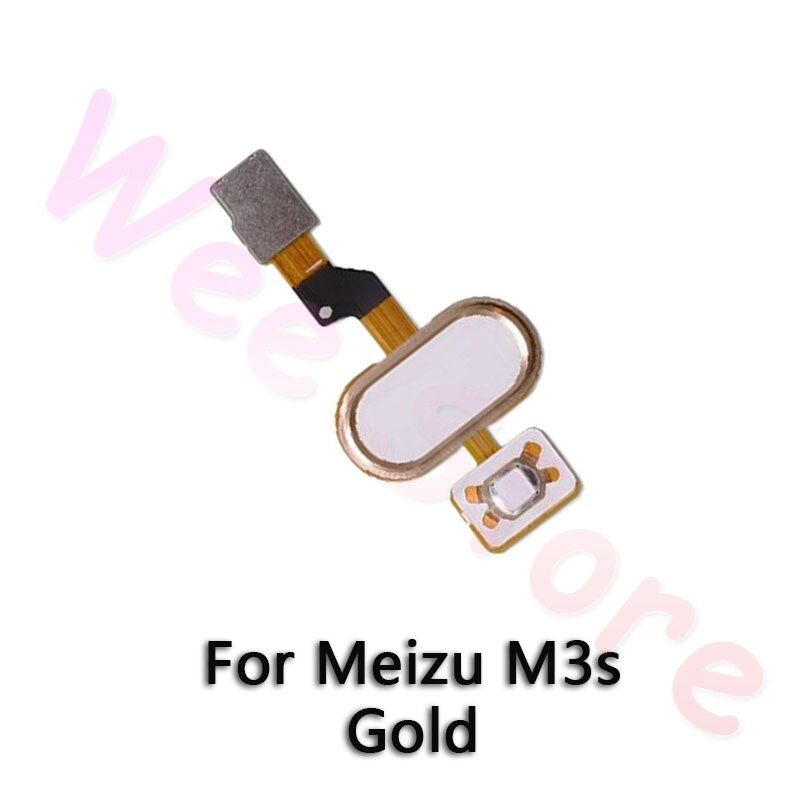 Voltar para casa botão sensor de impressão digital cabo flexível para meizu m3 nota m3s original peças reparo do telefone: M3s Gold