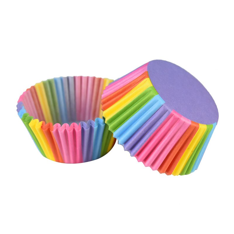 Emballage de gâteaux en papier, 100 pièces, tasses à Muffin, fête, bricolage, cuisine, lieu de cuisson, moule Cupcake, Dessert, boîte étanche à l&#39;huile de 7cm: D04