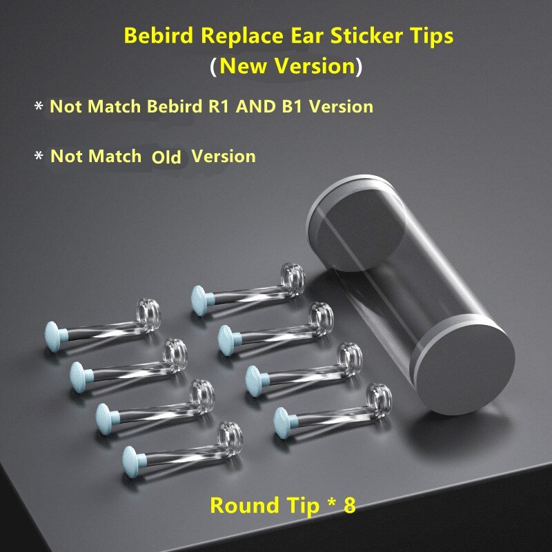 Bebird R1 R3 T15 X3 C3 B2 X17 M9 Original Visual Ear Sticks Earpick Health Care Ear Cleaner Replace Tip Accessory PC Tool Set: New Round Tip  8
