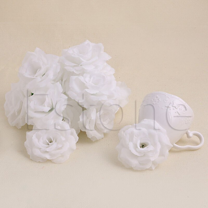 20Pcs Roses Artificial Silk Flower Heads DIY Small Bud Party Wedding Home Decor CORD