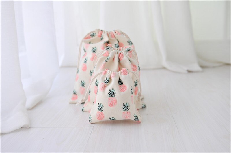Bærbare snøre tasker pige sko tasker kvinder bomuld rejse pose opbevaring tøj håndtaske makeup taske