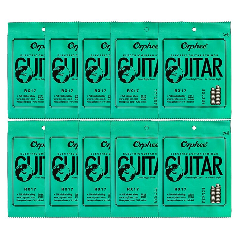 Orphee 10 Set 6Pcs/Set Guitar String Nickel Alloy String Super Light Electric Guitar Strings: RX 17