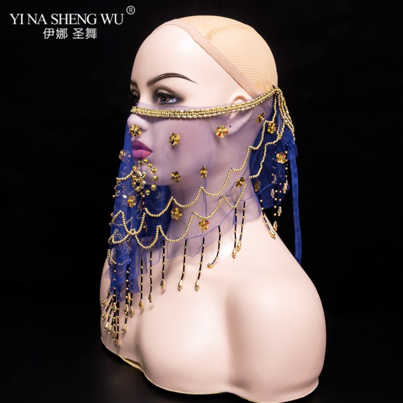 Bellydance Face Veil Women Indian Belly Dance Face Veil Tribal Belly Dance Veils For 9 Colors Available