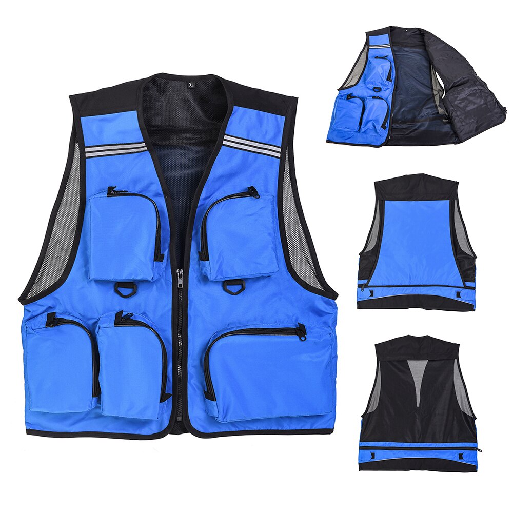 Mannen Outdoor Vissen Vest Multi-Pocket Mesh Ademend Mouwloze Vissen Vest Reizen Vest Veiligheid voor Pesca