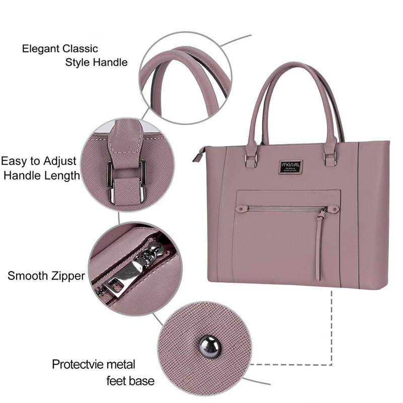 MOSISO Mode PU Lederen Laptoptas 14 15 15.6 inch Notebook Schoudertas Waterdichte Computer Handtas Aktetas Business Travel