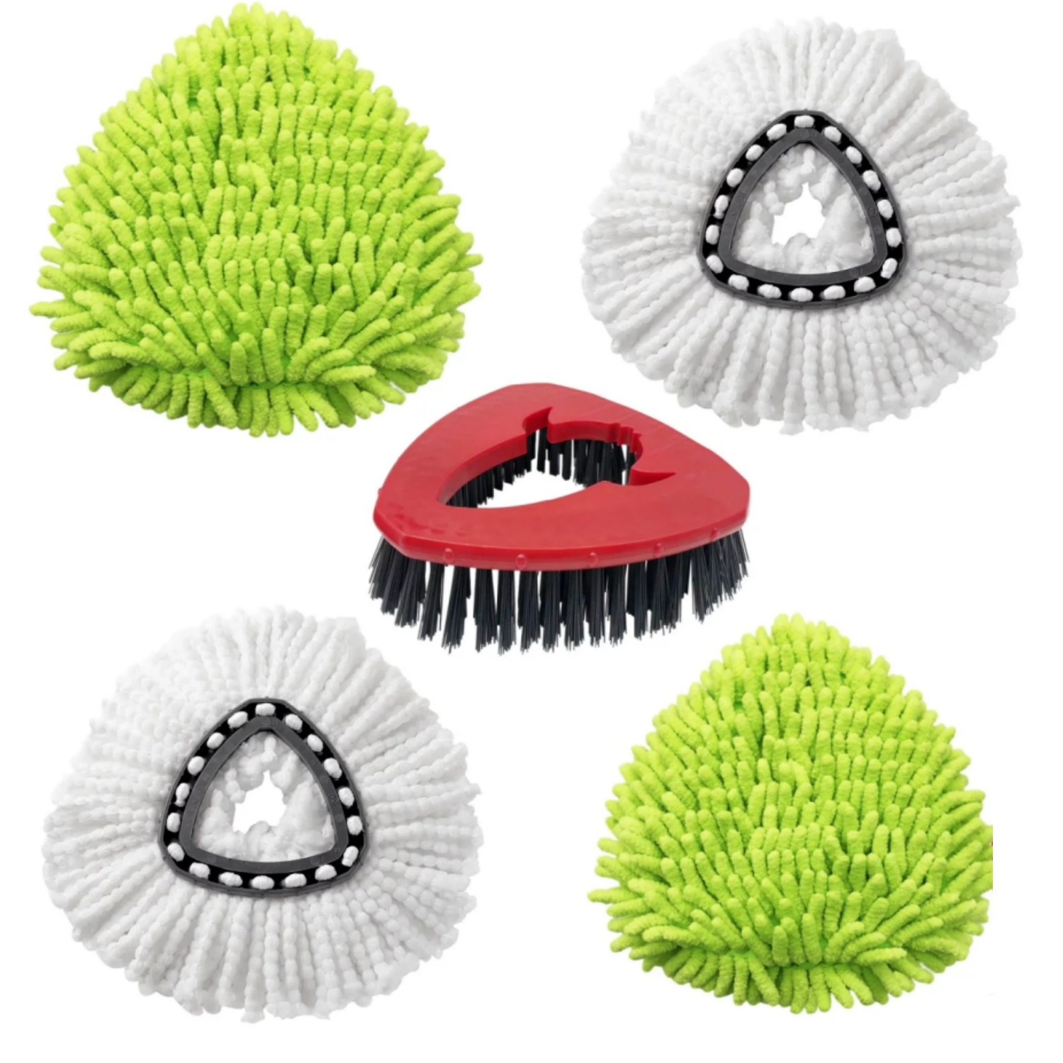 Spin Mop Head met vloerschrobmachine en Chenille Duster voor Vileda / O-Cedar Spin Mop, vervangende Spin Mop Navulling: Chocolade