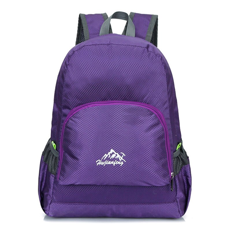 20L Outdoor Foldable Backpack Ultralight Waterproof Folding Lightweight Packable Bag Handy Travel Daypack Nano Bag: Purple Color