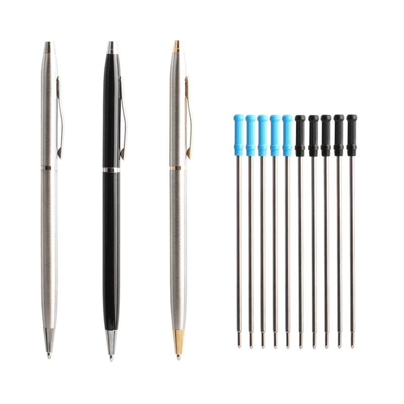 2/11/20/Stck Kugelschreiber Stahl Rotierenden Metall kugelschreiber Kommerziellen Kugelschreiber Für Schule Büro schreibwaren Tinte Schwarz Blau