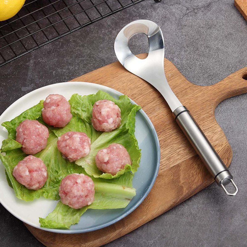 Rostfritt stål non-stick köttbullar sked maker pressa kök verktyg boll form sked kök gadget kött verktyg