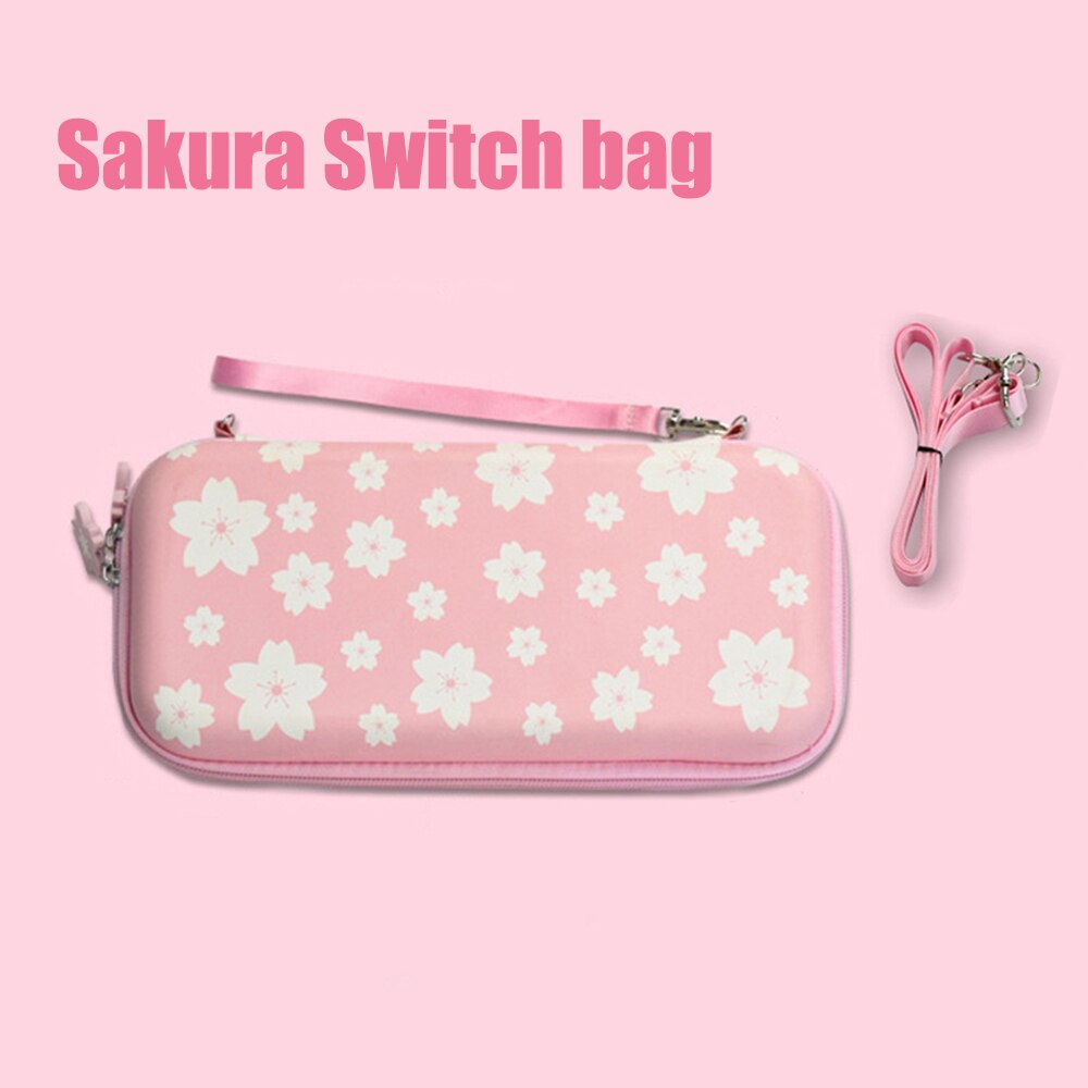 Nintend Accessori Pink Cherry Sakura Sacchetto di Immagazzinaggio di Viaggio di Trasporto Caso Della Copertura di Protezione Per Nintendos Interruttore/Lite Pellicola di Vetro: Cherry Switch