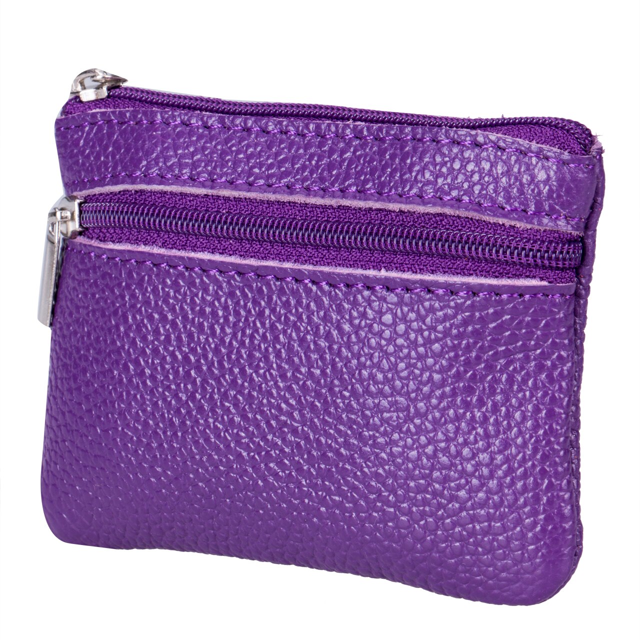Women Men Leather Coin Purse Mini Wallet Clutch Zipper Small Change Soft Bag Mini Bag Cute Coin Purses For Christmas: Purple