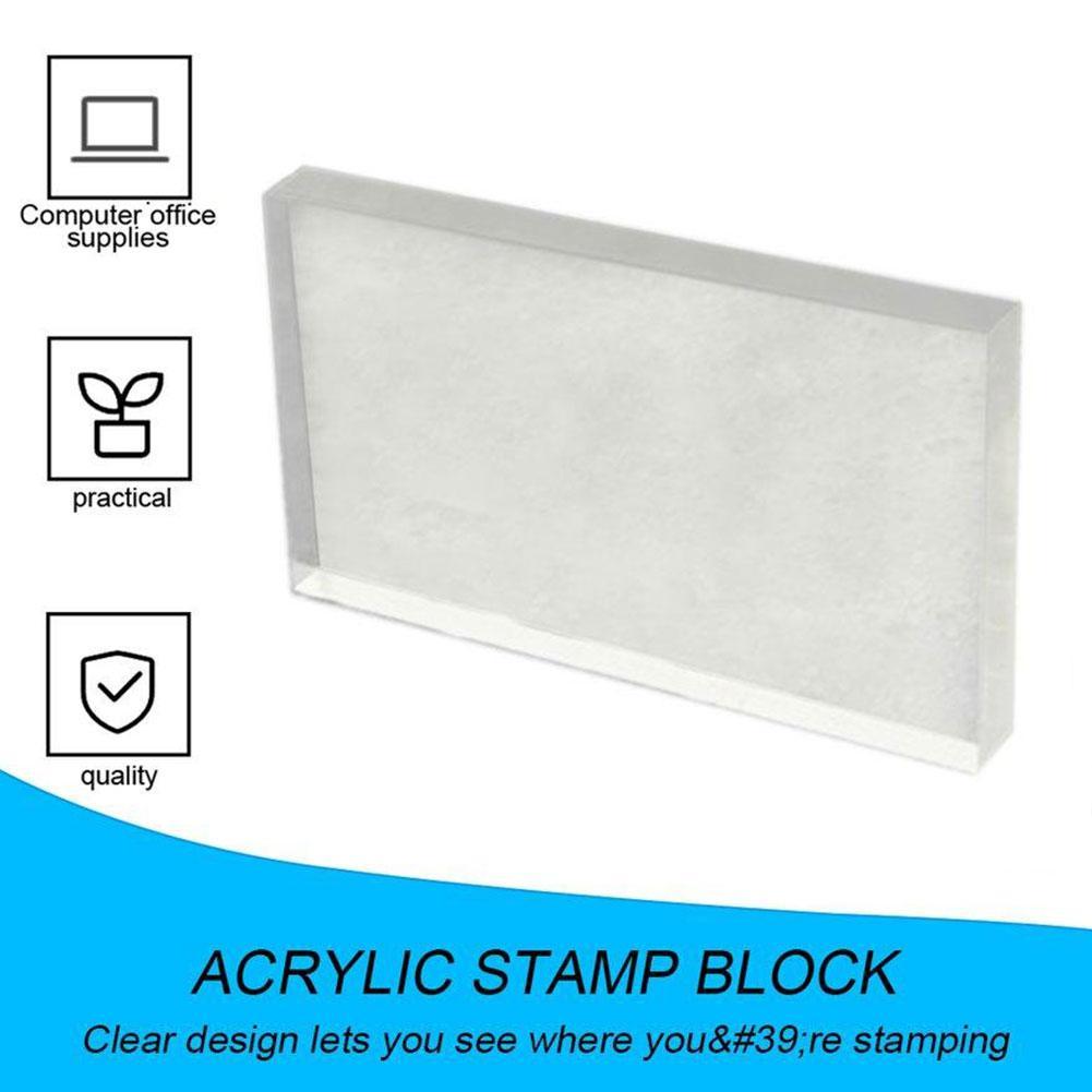 Acrylic Stamp Back Panel Lightweight Transparent Rectangular Stamp Block Color Shape Process Tools Scrapbooking DIY U3U1