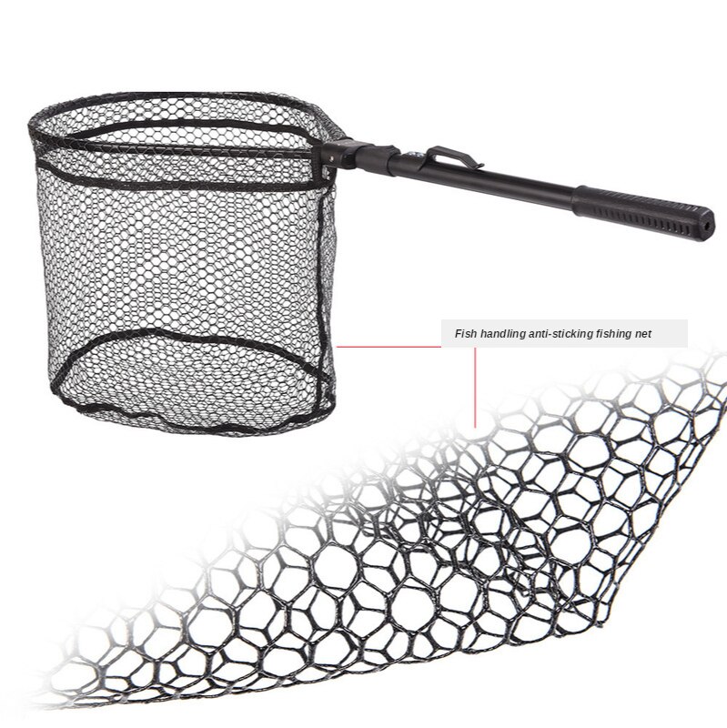 Folding Fishing Net Retractable Telescoping Aluminum Alloy Fishing Friendly Large Folding Land Net Fishing Gear
