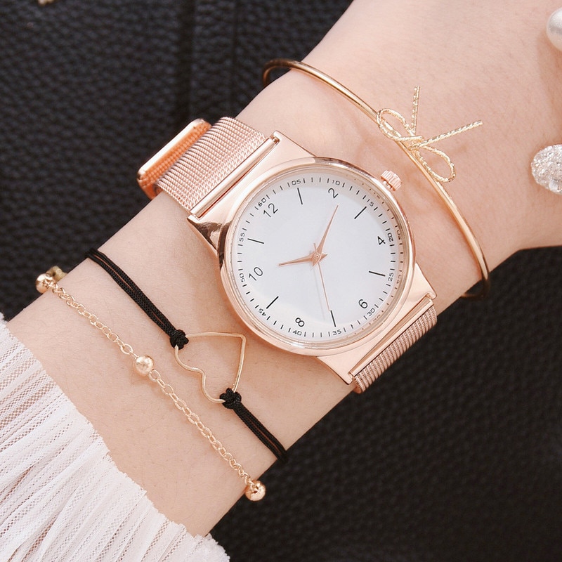 Women Watches Luxury Wrist watch relogio feminino Clock for Women Milanese Steel Lady Rose Gold Quartz Ladies Watch