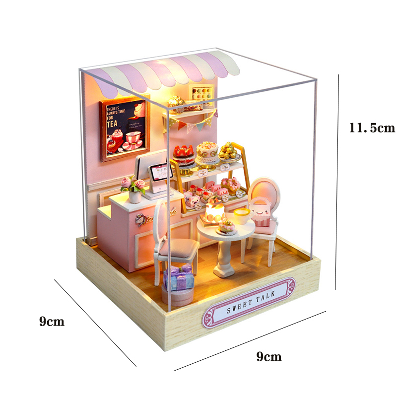 Casa de muñecas mágica, Kit de modelo de construcción de ensamblaje DIY en miniatura de madera, producción de juguetes de habitación pequeña, decoraciones con muebles: Plata