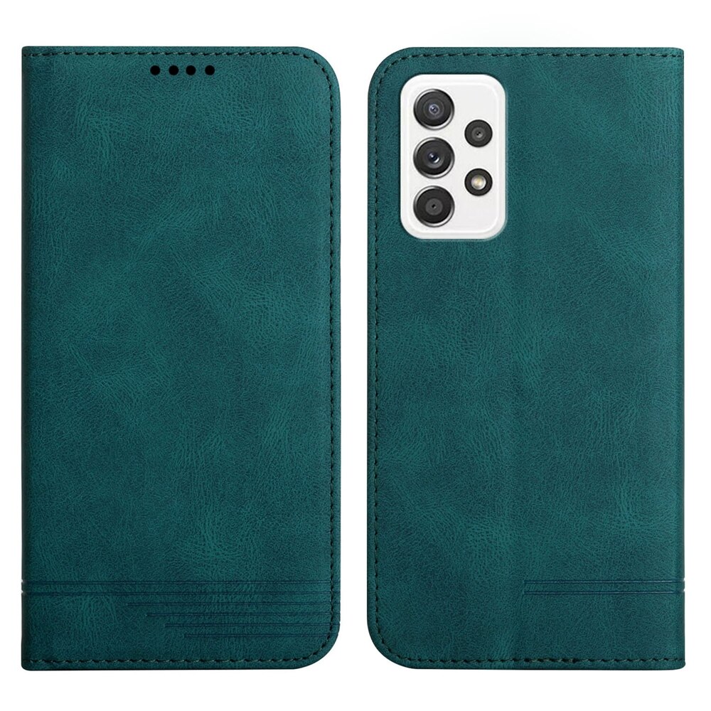 Funda Galaxi EINE 52 Leder fallen auf für Samsung Galaxis A52S 5G A52 Fällen Luxus Linie magnetisch Brieftasche kippen telefon Zurück Abdeckung Capinha: Samsung A52 5G / Grün