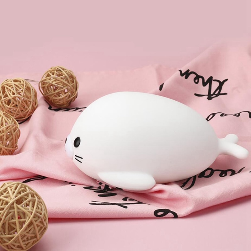 Led Seal Nachtlampje Dimbare Body Nachtkastje Slaapkamer Night Lamp Touch Sensor Light Kids Dier Cartoon Decoratieve Woonkamer