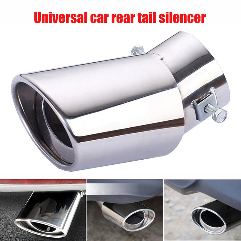 Universal Car Rear Round Stainless Steel Exhaust Pipe Tail Muffler Accessories