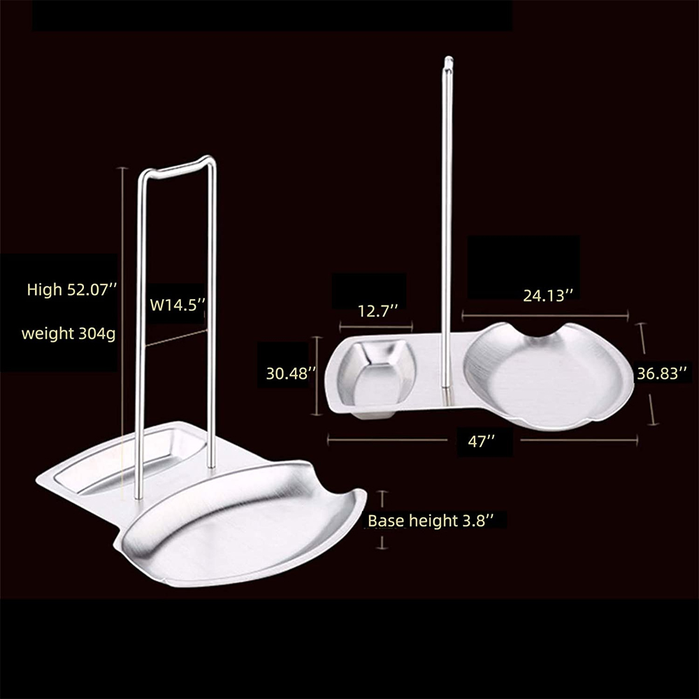 Spoon Rest Pot Lid Holder Stainless Steel Rack Pan Cover Stand Organizer Kitchen Dining Tableware Accessorie Stove Storage Shelf