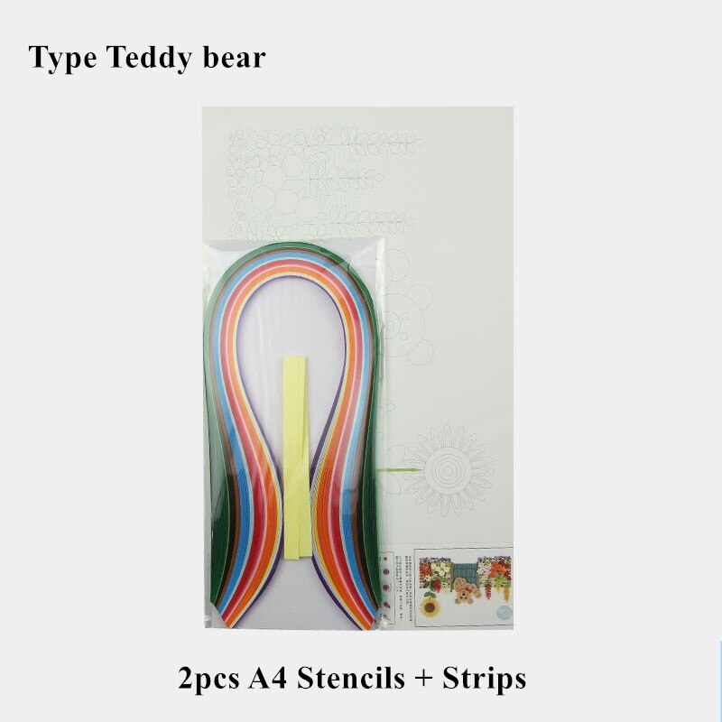 A4 Stencil Quilling Paper Art Paper Filigree Pattern Quilling Paper Template Origami Template Wall Art: Type Teddy bear