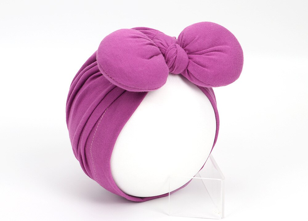 Baby Meisje Hoeden Baby Puur Katoen Strik Caps Kinderen Zachte Tulband Kids Headwrap Effen Kleur Mutsen Haaraccessoires