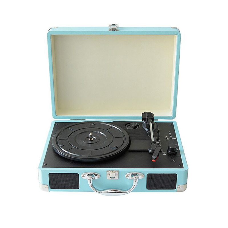 Portable Turntable Player with Speakers Vintage Phonograph Record Player Stereo Sound Turntables for 180/200/300mm Records