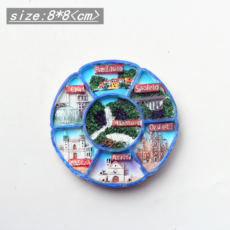 3D Fridge Magnets for ITALY AND BARCELONA AND MALAGA AND ALGER Travel Souvenir Refrigerator Magnetic Sticker Craft Home Decor