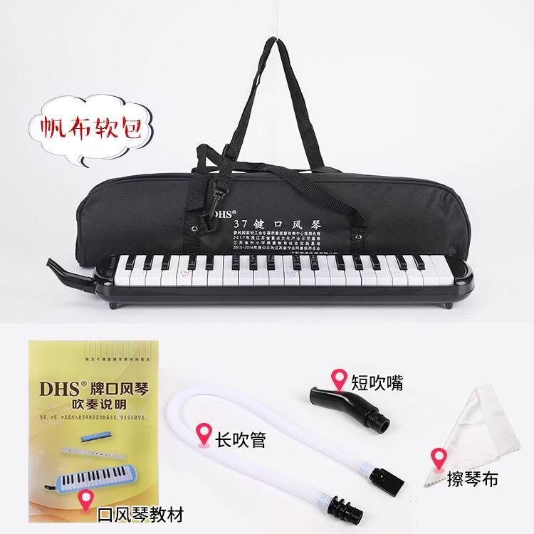 Organo a bocca durevole 32/37 tasti per pianoforte Melodica con borsa per il trasporto strumento musicale per gli amanti della musica regalo per principianti squisito: 37 keys nero