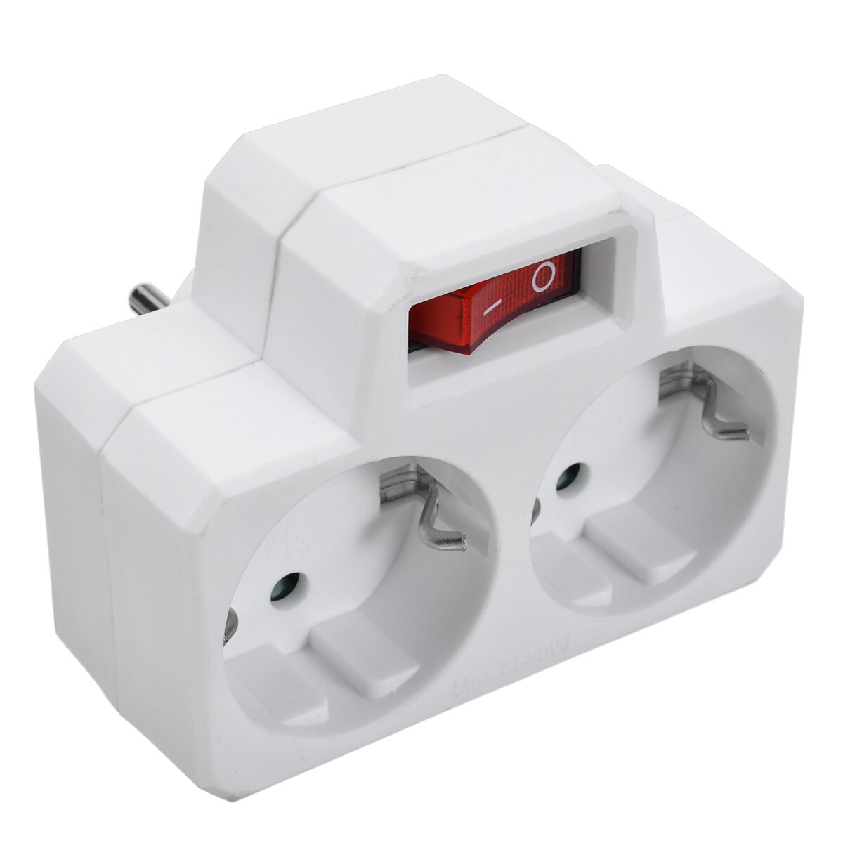 1Pc Double Prise Prise de Conversion Avec Prise Interrupteur Prise EU Norme 250V 16A ABS Prise Multiple 92*78*68mm