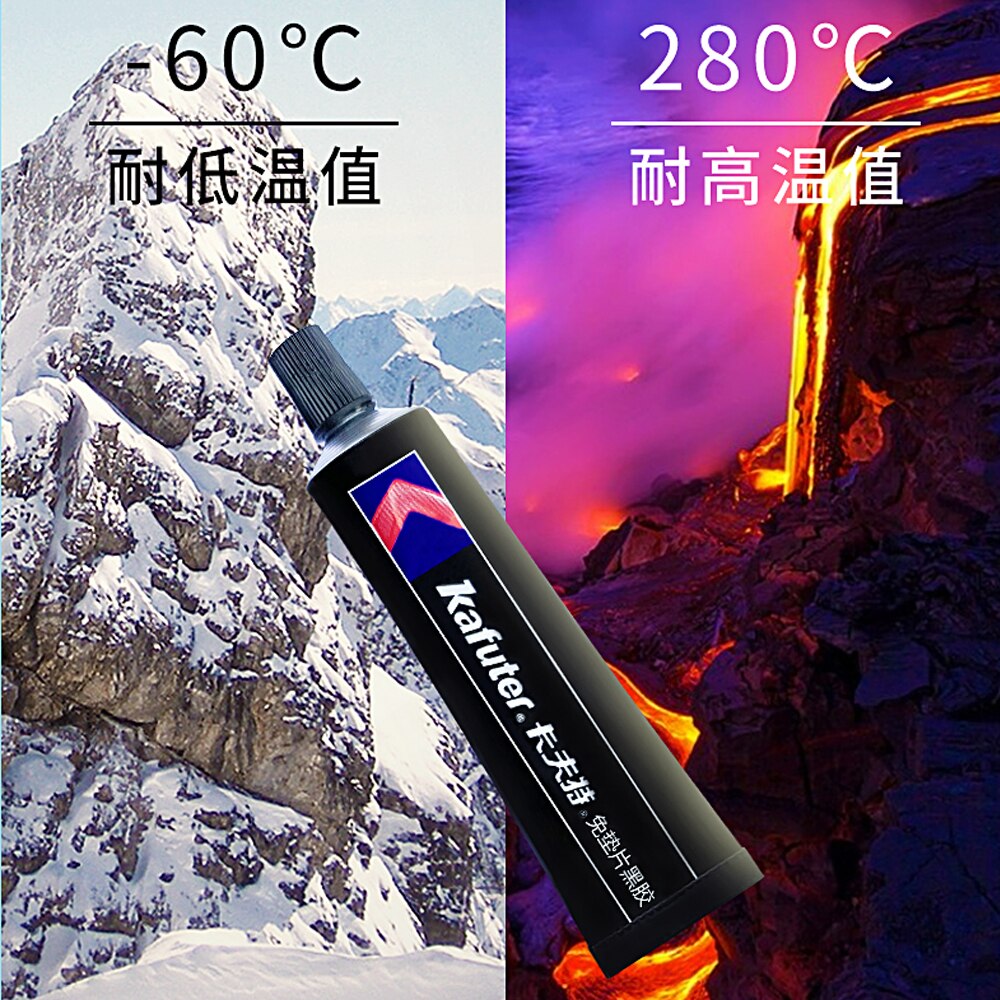 2 Stks/partij Kafuter K-586 Zwart Siliconen Gratis-Pakking Waterdicht Tot Olie Weerstaan Hoge Temperatuur Kit Repareren Lijm