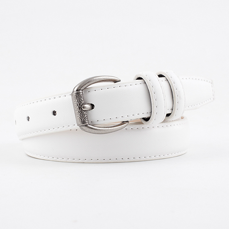 ¡Novedad de ! Cinturón Vintage Steampunk en negro, blanco y marrón para mujer, cinturón de cuero largo ancho para mujer, Vaqueros: Blanco