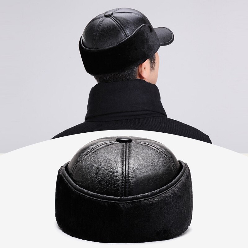 Winter Hoed Voor Oude Mannen Baseball Cap Met Oorkleppen Baret Fleece Dad Hoed Winter Warm Hoeden Voor Platte Pet ouderen Hoed