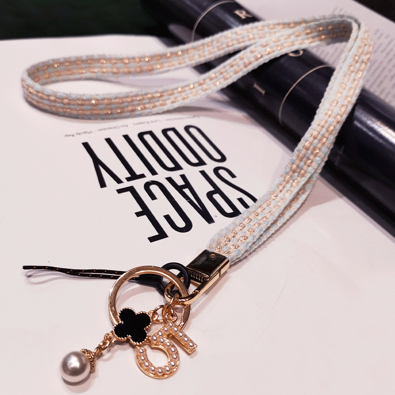 vier Blatt Klee Telefon Schlüsselband Gurt Für iphone huawei redmi samsung xiaomi praktisch Ich würde Karte Lange Hängen Seil Schnur: licht blau