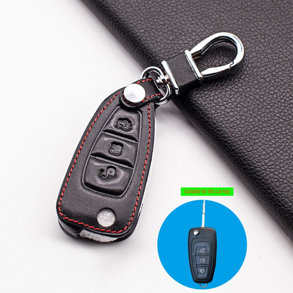 Lof Lederen Auto Key Case Cover Houder Voor Ford F Grandado