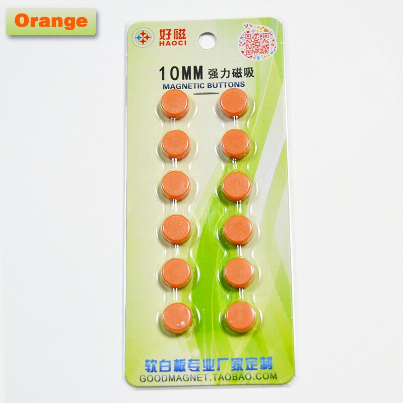 YIBAI 12Pcs/Lot Magnetic Round,Magnet Whiteboard Presentation radius=5mm Use for School Teaching/Mark classification: Orange