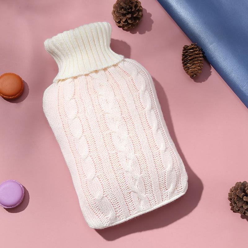 2000ml waterfles gebreide hoes effen kleur watergevulde winter zachte tas hoes hoes handdoek waterverwarmer  q9 l 2