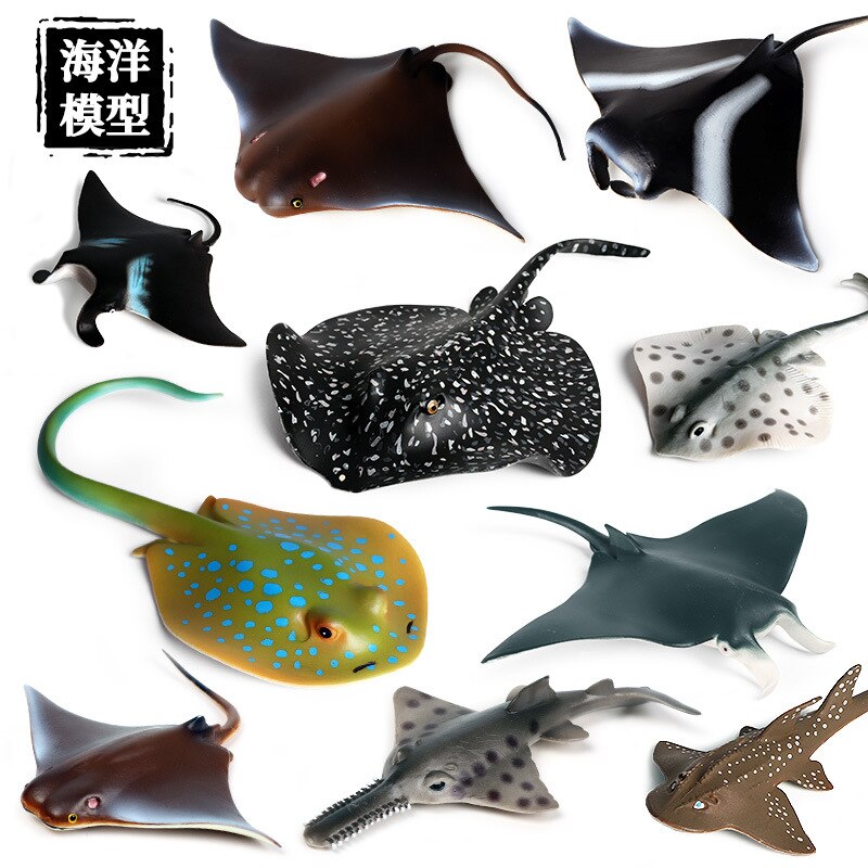 Ocean World Dieren Model Beeldje Sea Life Batfish Duivel Vis Sawfish Action Figure Aquarium Decor Onderwijs Kinderen Speelgoed