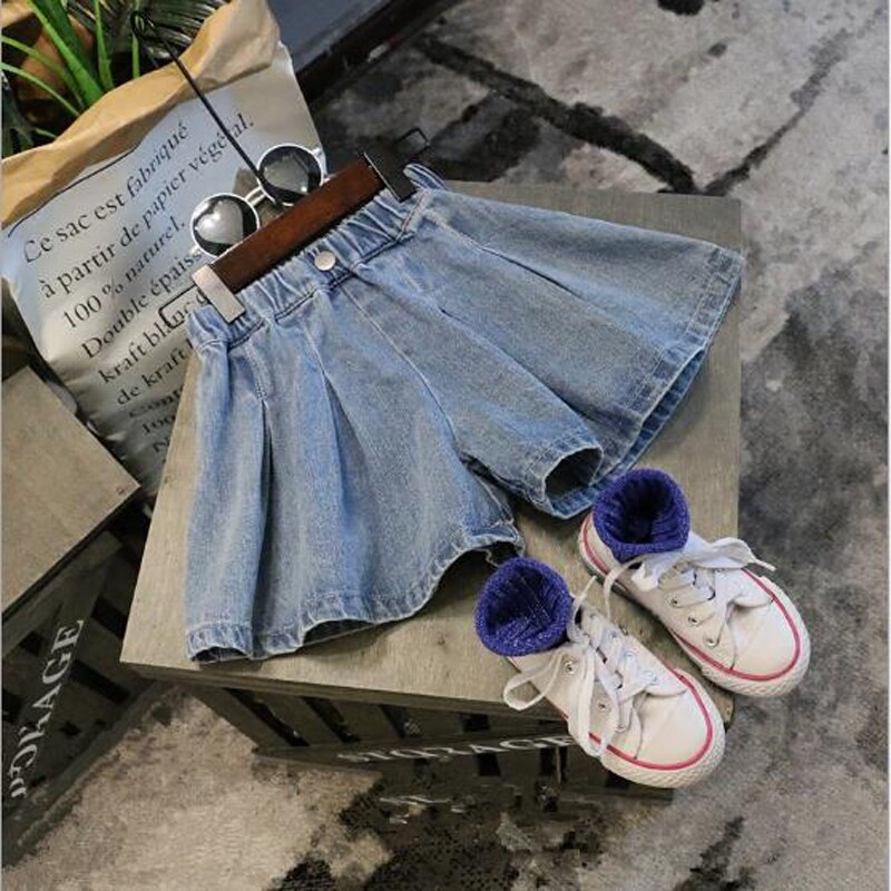 Flicka tutu kjolar sommar bebis flicka kjol söta barn denim modis knapp jeans kjol culottes korta barnkläder
