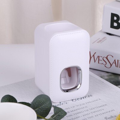 Distributeur mural automatique de dentifrice et porte-brosse, ensemble d'accessoires de salle de bains, pressoir de pâte à dents, distribution toilette, outil de suspension: White-B