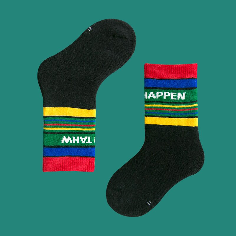 3-12y enfants hiver chaussettes chaudes en laine pour l'hiver garçons bébé fille chaude thermique longues chaussettes en éponge animaux mignons