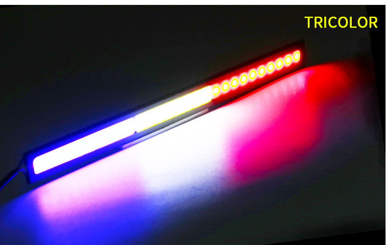 4x Universeel Voertuig Led Strip 17Cm Cob Auto Led Strip Voor Auto Drl Dagrijlicht Externe Waterdichte Styling 12V Led Bar: Cold White