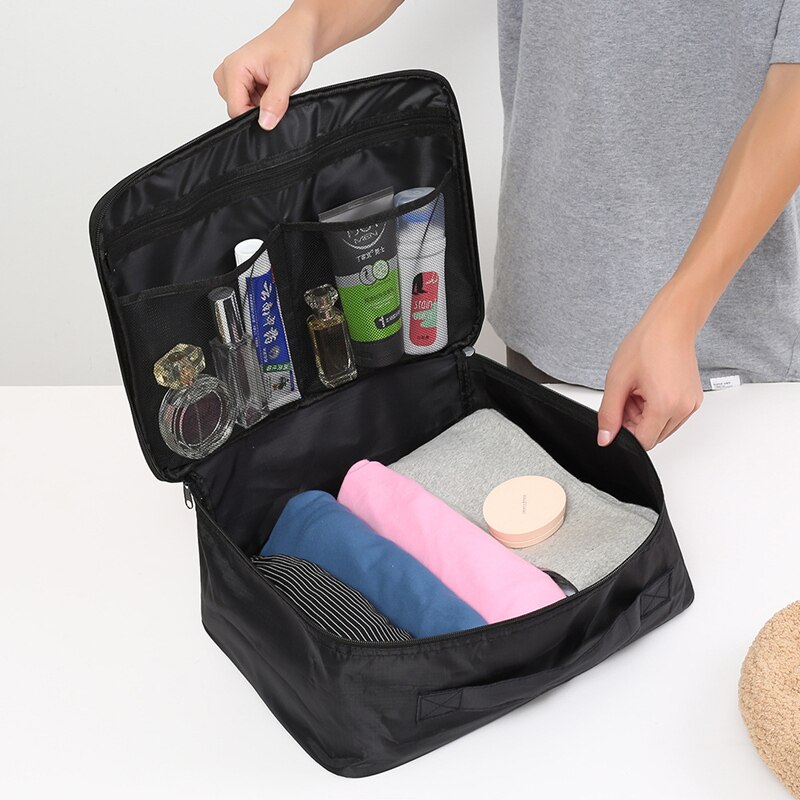 Bolso para cosméticos con caricaturas para mujer, estuches de maquillaje portátil, gran capacidad, almacenamiento de artículos de aseo, bolso organizador de maquillaje, bolsa de viaje,