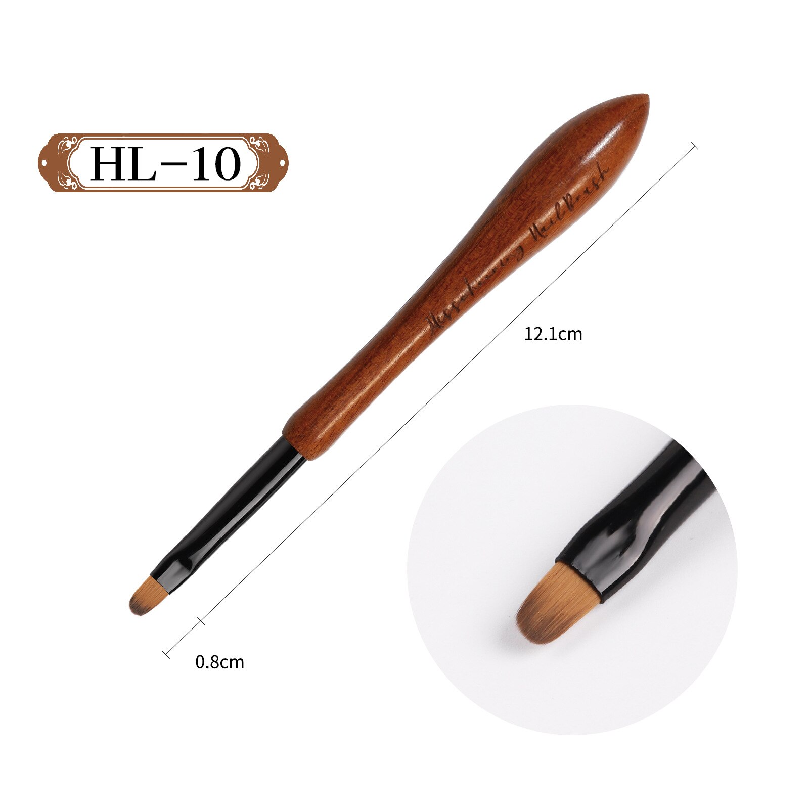 1Pcs Japan Kalebas Walnoot Hout Nail Art Brush Dot Tekening Schilderen Carving Geleidelijke Verven Franse Uv Builder Gel Polish liner Pen: HL10
