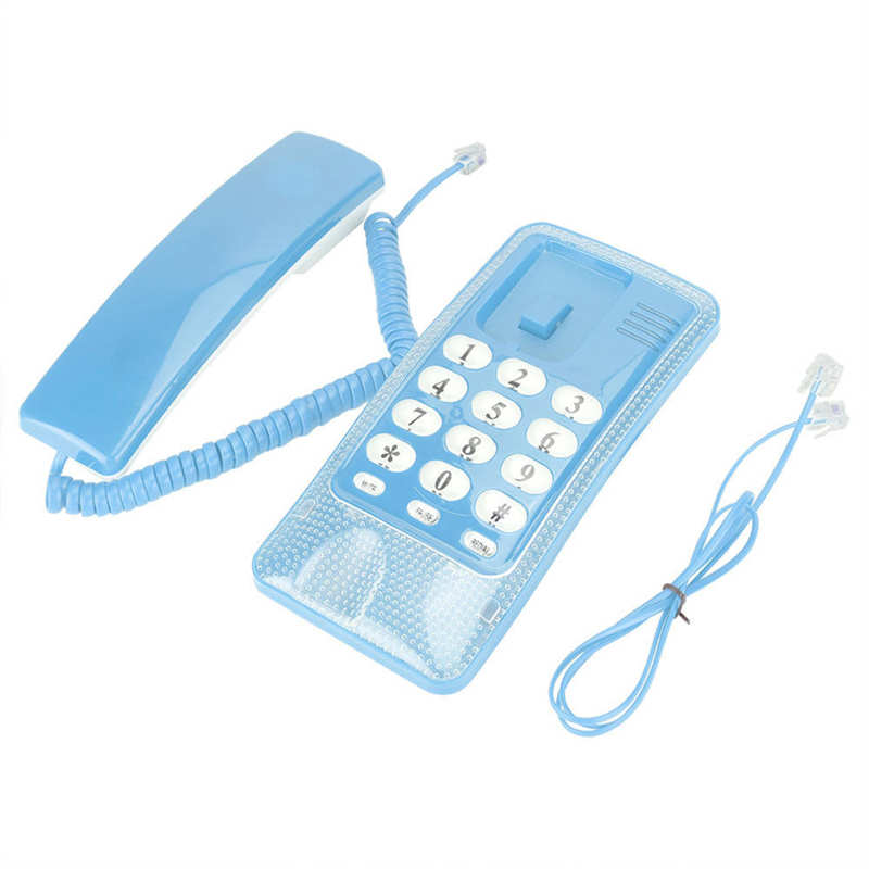 Mini Telephone Home Landline Phone Desktop Wall Mountable Telephone Extension No Caller ID Home Phone For Hotel Family Office: Blue