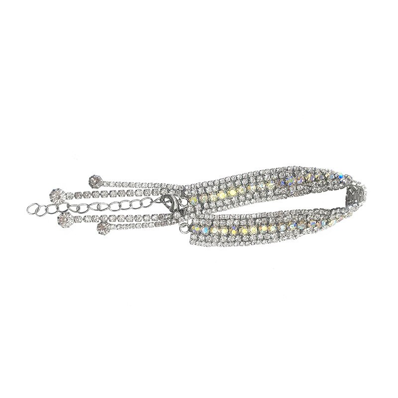Strass pulseira de casamento da noiva diamante borla pulseiras femininas para as mulheres cor de prata rosa ouro pulseira de pulso presentes jóias