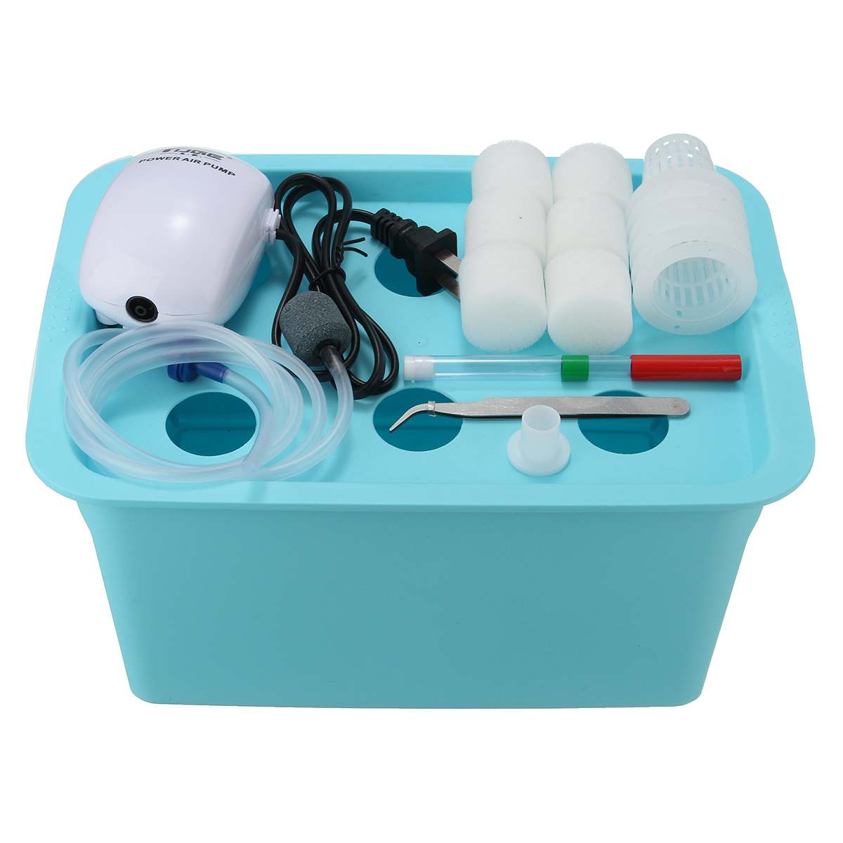 220-240V 12 Holes Plant Site Hydroponic Pots For Garden Planters System Indoor Garden Cabinet Box Grow Kit Bubble Nursery Pots: Blue