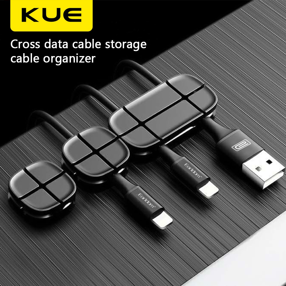 Kue Kabelorganisatiesysteem Siliconen Cross Kabelhaspel Flexibele Kabel Management Clips Kabel Houder Voor Muis Hoofdtelefoon Oortelefoon