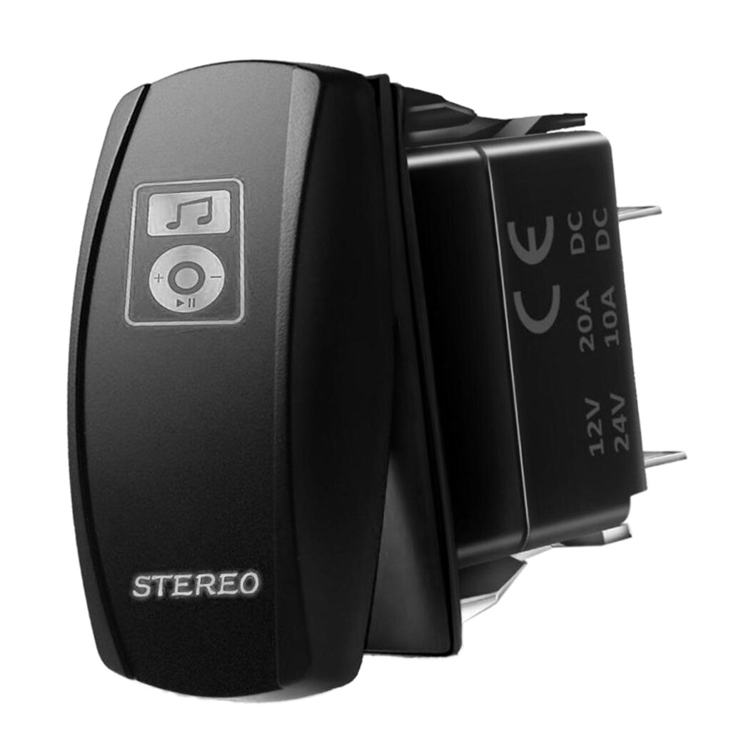 Car Stereo Rocker Switch ON-OFF LED Downlight Plastic Switch