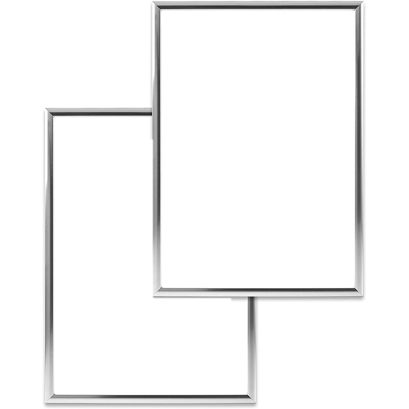 2 Picture Frames, A4 Silver Picture Frames, with Unbreakable Plexi-Glass, Picture Frames for Family Photos, 21X30 CM: Default Title